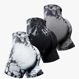 OVESPORT Trio Workout Shorts For Women, Scrunch Butt Lifting High Waisted